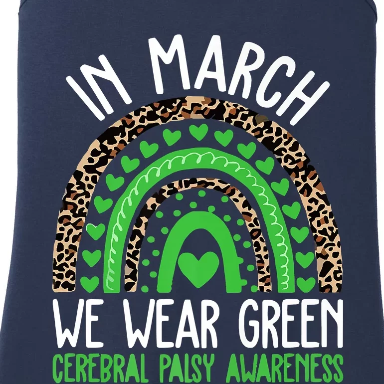 We Wear Green Cerebral Palsy Awareness CP Month Rainbow Ladies Essential Tank