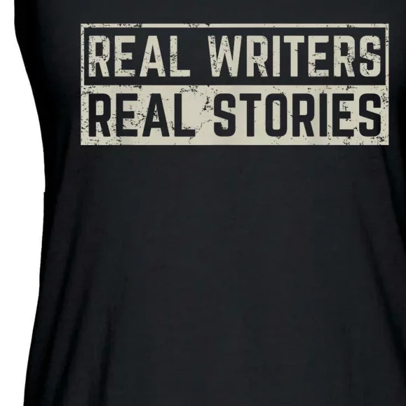 WGA Writers Guild America Strike Real Writers Real Stories Ladies Essential Flowy Tank