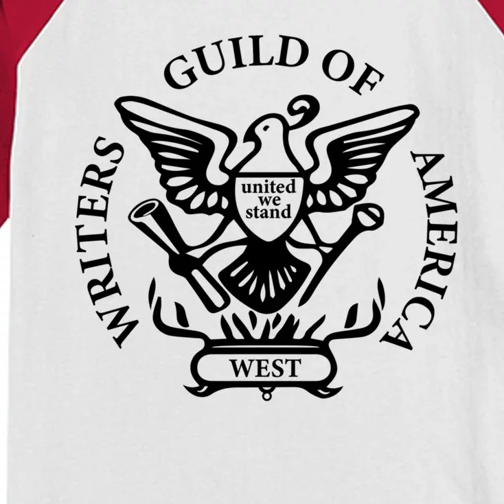 WGA Writers Guild Of America On Strike Anti AI Chatbots Kids Colorblock Raglan Jersey