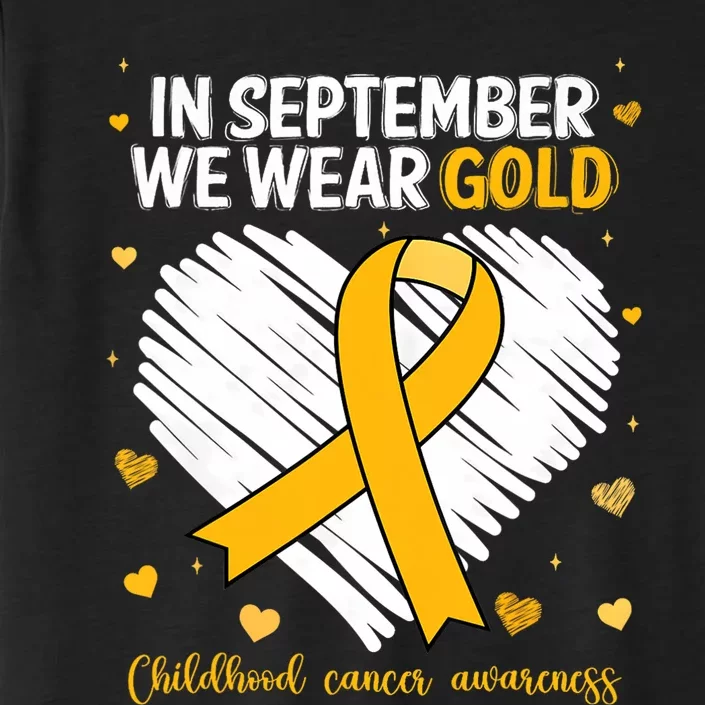 We Wear Gold Childhood Cancer Awareness Gold Ribbon Heart ChromaSoft Performance T-Shirt