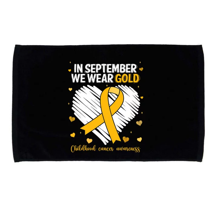 We Wear Gold Childhood Cancer Awareness Gold Ribbon Heart Microfiber Hand Towel