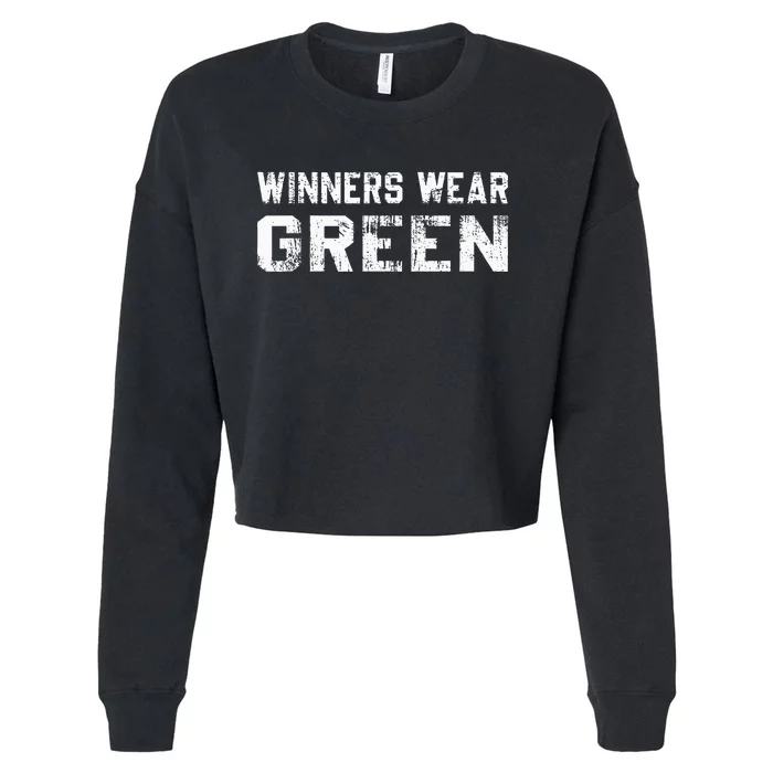 Winners Wear Green Team Spirit Game Competition Color War Cropped Pullover Crew