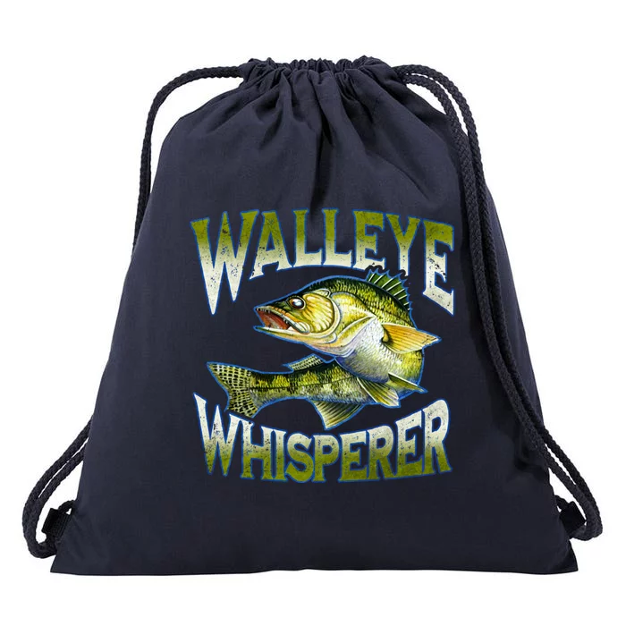 Walleye Whisperer Graphic Fishing Gift Fisher Meaningful Gift Drawstring Bag