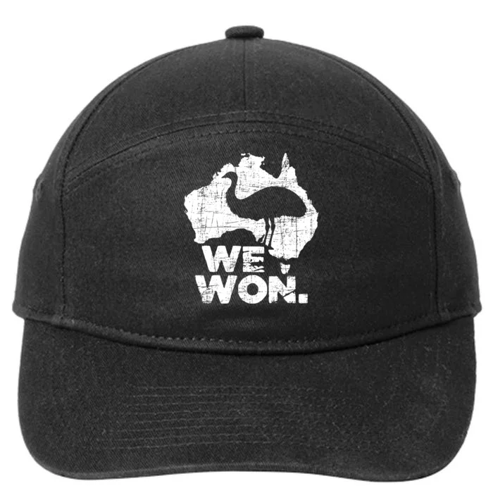 We Won Great Emu War Australian History Emu Lover 7-Panel Snapback Hat