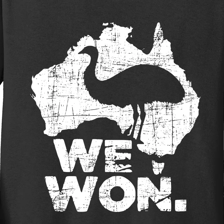 We Won Great Emu War Australian History Emu Lover Kids Long Sleeve Shirt