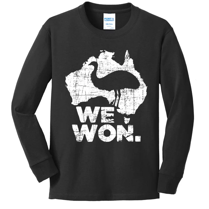 We Won Great Emu War Australian History Emu Lover Kids Long Sleeve Shirt