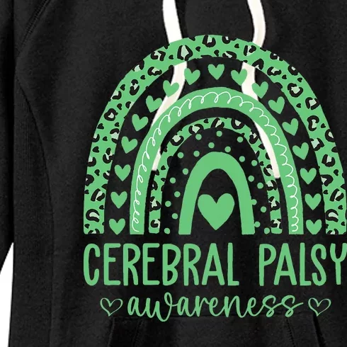 We Wear Green Cerebral Palsy Awareness CP Month Women's Fleece Hoodie