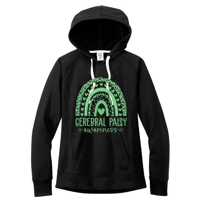 We Wear Green Cerebral Palsy Awareness CP Month Women's Fleece Hoodie