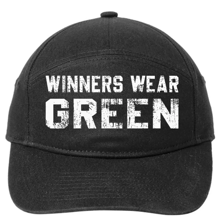 Winners Wear Green Team Spirit Game Competition Color War 7-Panel Snapback Hat