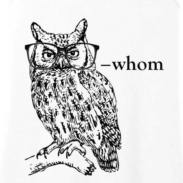 Who Whom Grammar Owl Funny Ladies Essential Tank