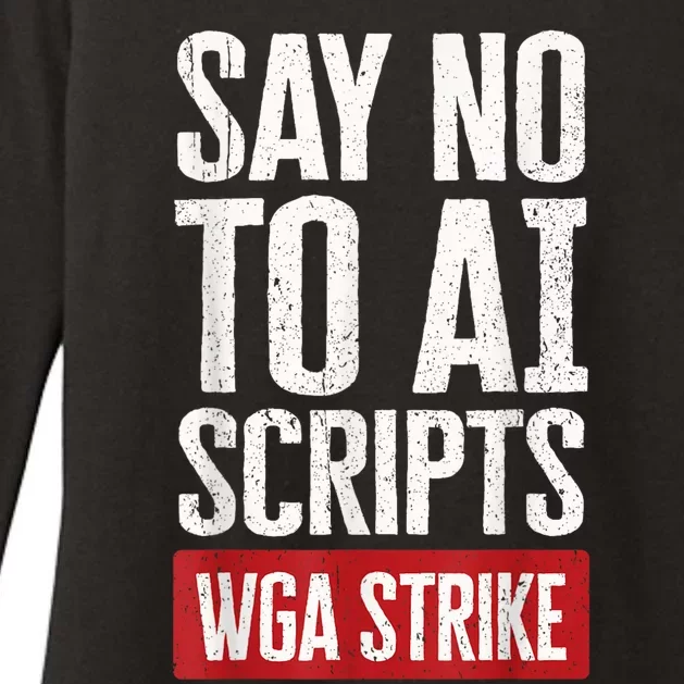 WGA Writers Guild Of America On Strike Anti AI Chatbots Womens CVC Long Sleeve Shirt