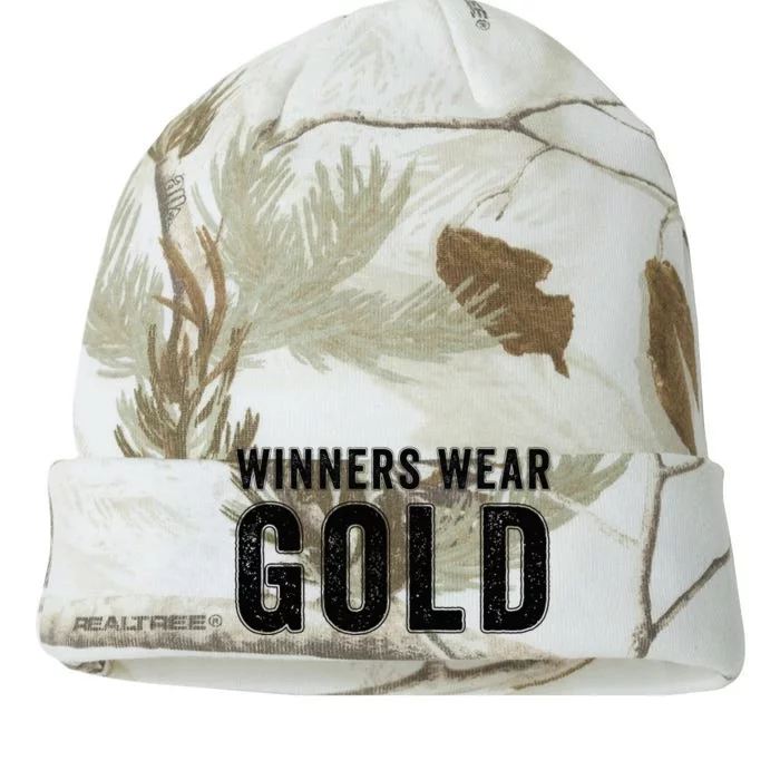 Winners Wear Gold Color War Camp Team Game Competition Kati - 12in Camo Beanie