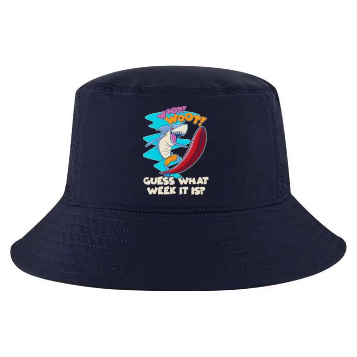 Woot Woot Guess What Week It Is Surfing Shark Cool Comfort Performance Bucket Hat