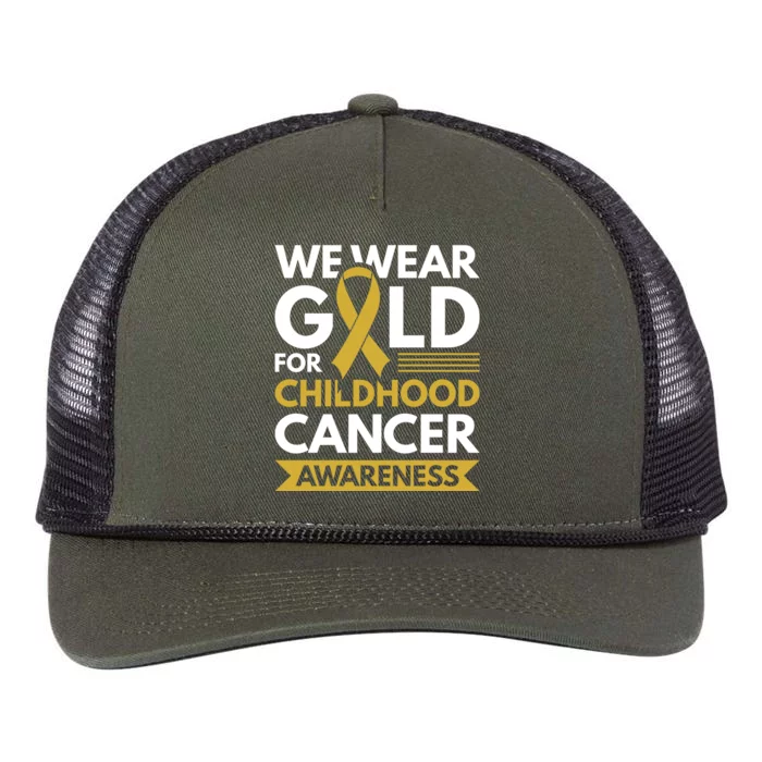 We Wear Gold Hood Cancer Awareness Meaningful Gift Retro Rope Trucker Hat Cap