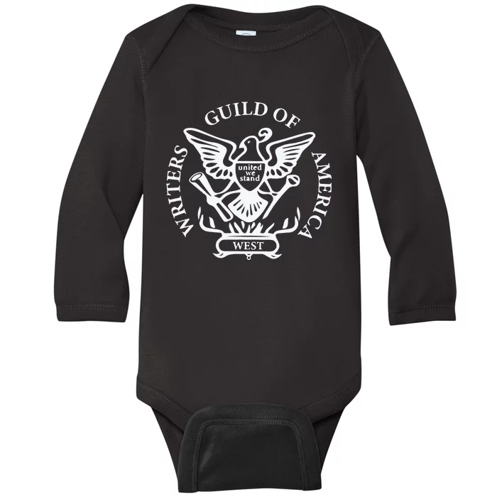 WGA Writers Guild Of America On Strike Anti AI Chatbots Baby Long Sleeve Bodysuit