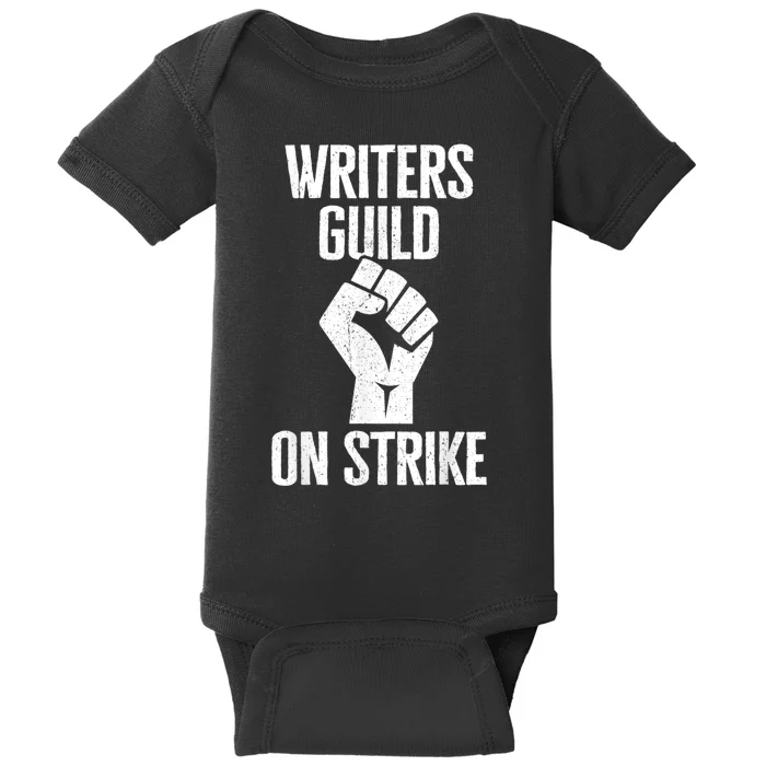 WGA Writers Guild Of America On Strike Anti AI Chatbots Baby Bodysuit