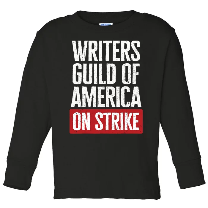 WGA Writers Guild Of America On Strike Anti AI Chatbots Toddler Long Sleeve Shirt