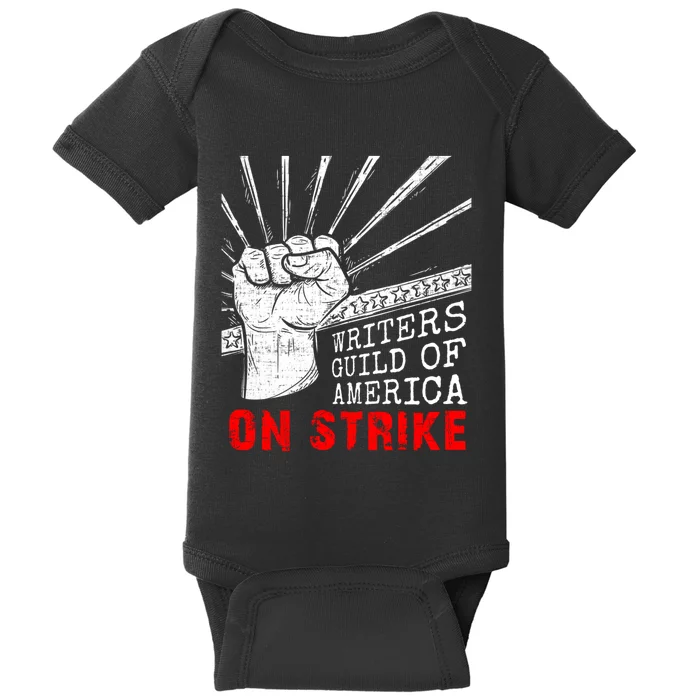 WGA Writers Guild Of America On Strike Anti AI Chatbots Baby Bodysuit