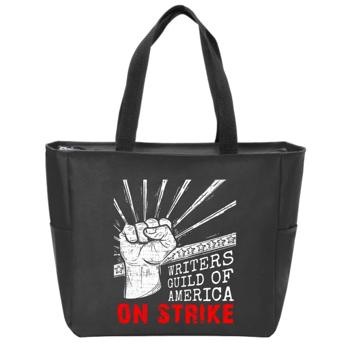 WGA Writers Guild Of America On Strike Anti AI Chatbots Zip Tote Bag