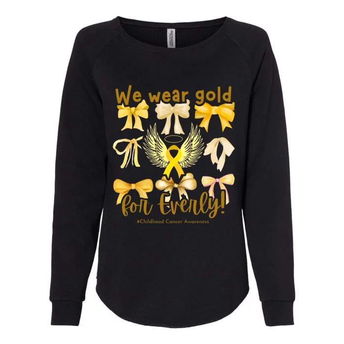 We Wear Gold For Everly Childhood Cancer Womens California Wash Sweatshirt