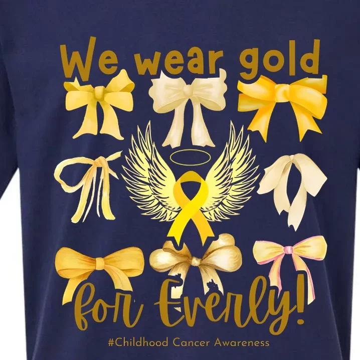 We Wear Gold For Everly Childhood Cancer Sueded Cloud Jersey T-Shirt