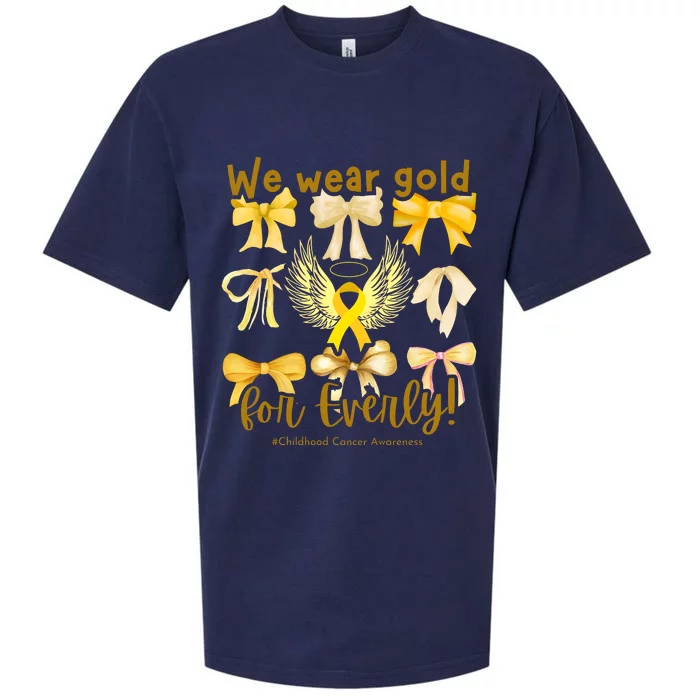 We Wear Gold For Everly Childhood Cancer Sueded Cloud Jersey T-Shirt