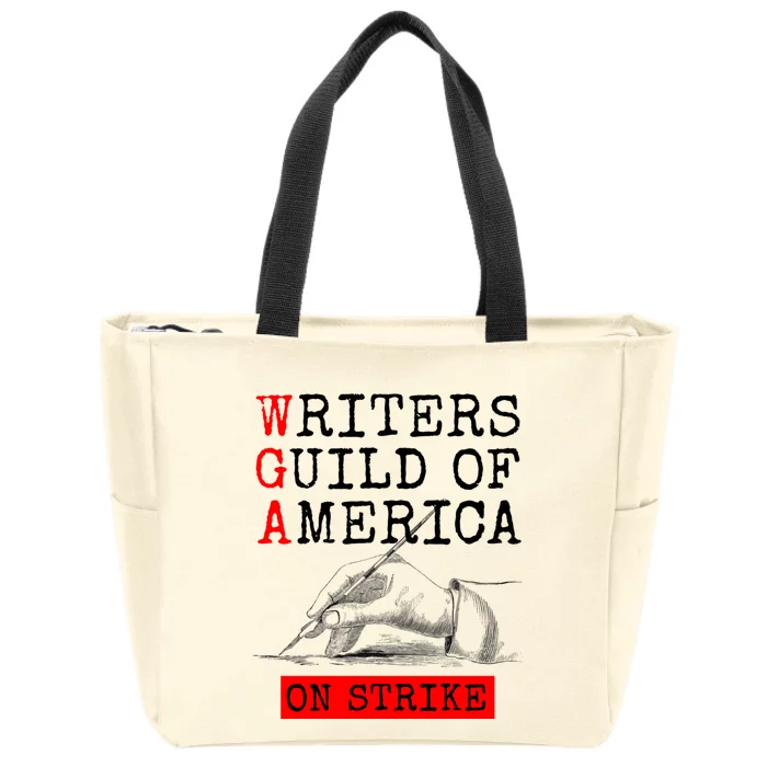 WGA Writers Guild Of America On Strike Anti AI Chatbots Zip Tote Bag