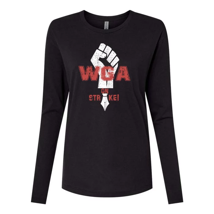 WGA Writers Guild Of America On Strike Anti AI Chatbots Womens Cotton Relaxed Long Sleeve T-Shirt