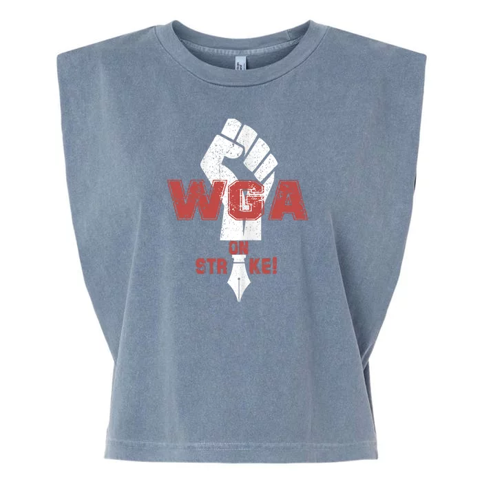 WGA Writers Guild Of America On Strike Anti AI Chatbots Garment-Dyed Women's Muscle Tee