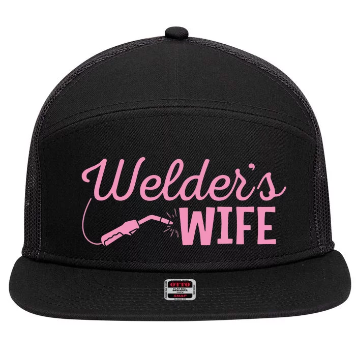 Welder's Wife Hand Metal Worker Welding Blacksmithing 7 Panel Mesh Trucker Snapback Hat