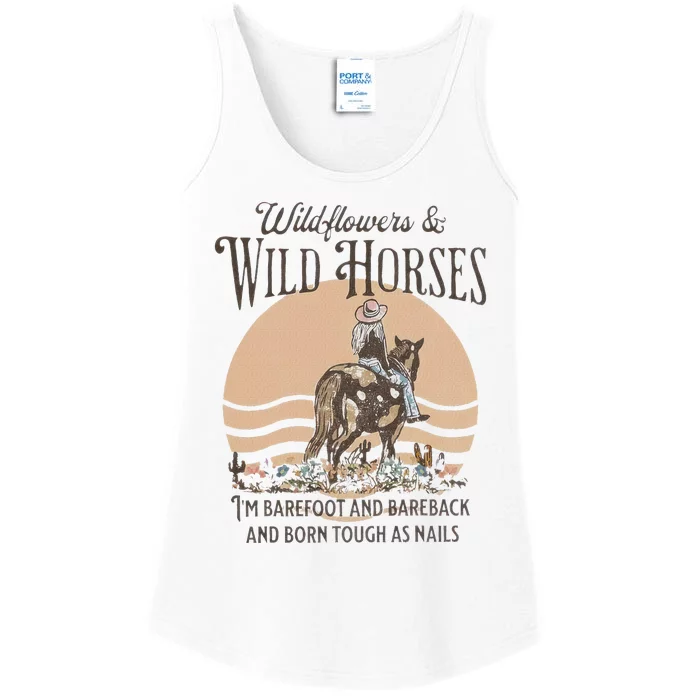 Wildflowers & Wild Horses I’M Barefoot & Bareback & Born Ladies Essential Tank