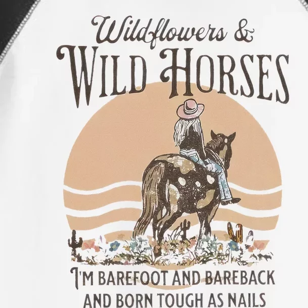 Wildflowers & Wild Horses I’M Barefoot & Bareback & Born Toddler Fine Jersey T-Shirt