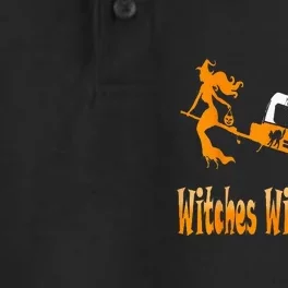 Witches With Hitches Camping Funny Halloween Dry Zone Grid Performance Polo