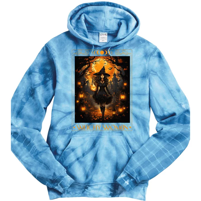 Witchy Woman Halloween Witchcraft Witch Wicca Gothic Tie Dye Hoodie