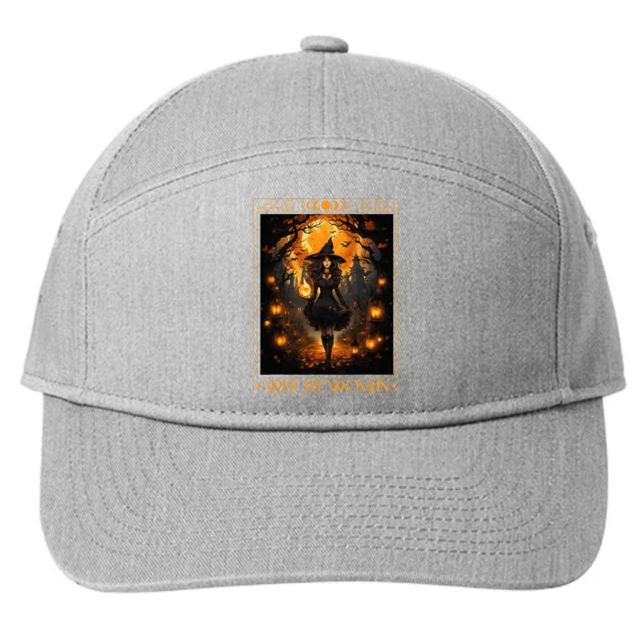 Witchy Woman Halloween Witchcraft Witch Wicca Gothic 7-Panel Snapback Hat