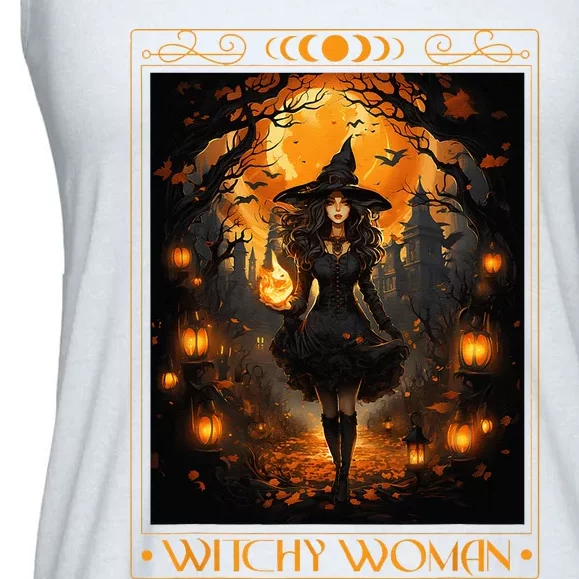 Witchy Woman Halloween Witchcraft Witch Wicca Gothic Ladies Essential Flowy Tank