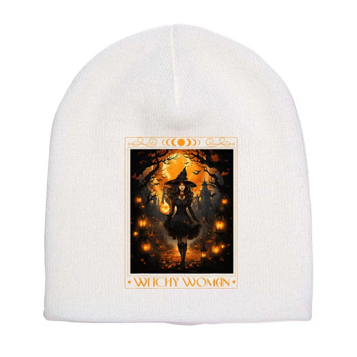 Witchy Woman Halloween Witchcraft Witch Wicca Gothic Short Acrylic Beanie