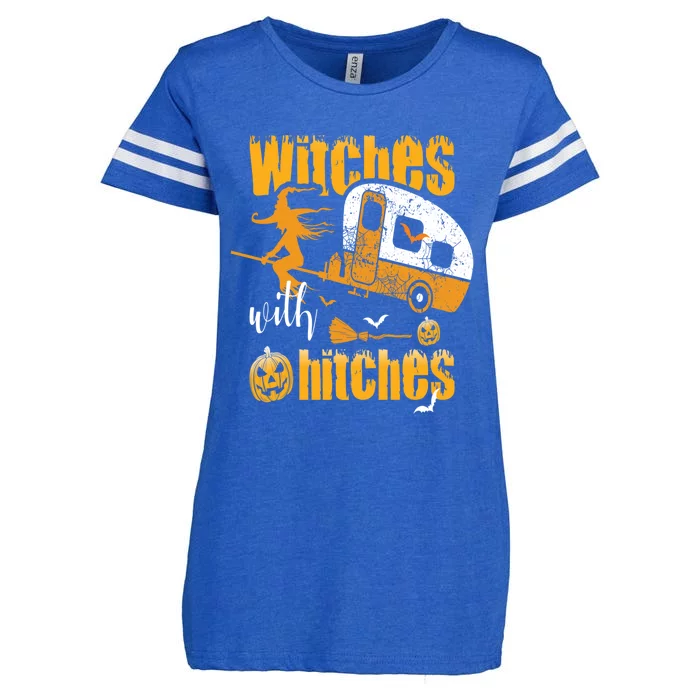 Witches With Hitches Camping Gift Enza Ladies Jersey Football T-Shirt