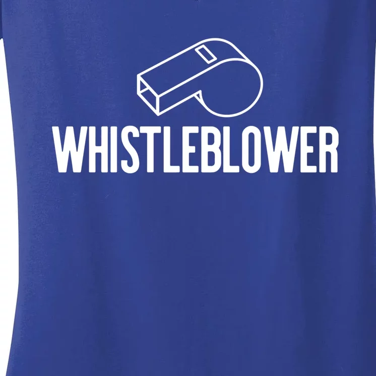 Whistleblower Whistle Halloween Costume Impeach Trump Meme Gift Women's V-Neck T-Shirt