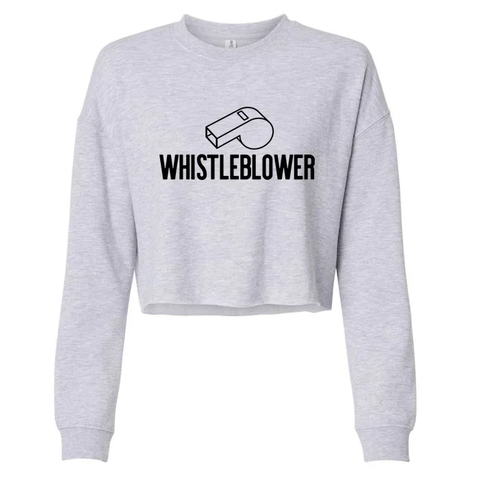 Whistleblower Whistle Halloween Costume Impeach Trump Meme Gift Cropped Pullover Crew