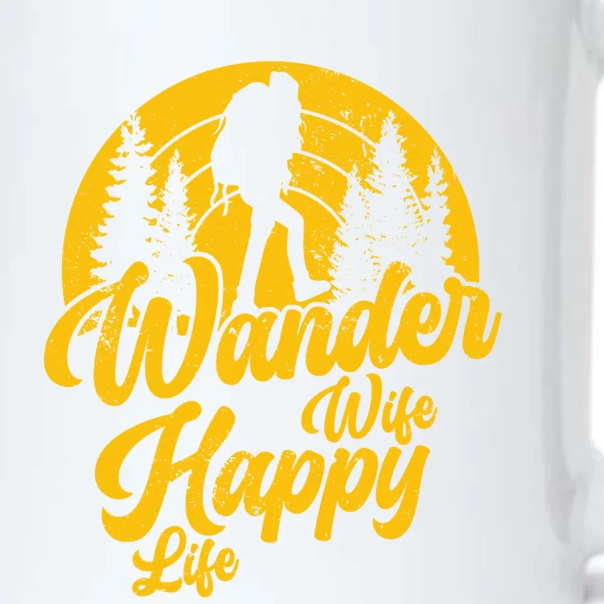 Wander Wife Happy Life Nature Wanderer Hiking Mountaineer Gift Black Color Changing Mug