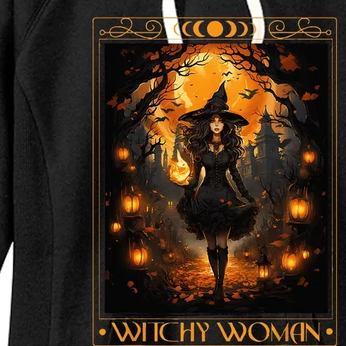 Witchy Woman Halloween Womens Witchcraft Witch Wicca Gothic Women's Fleece Hoodie