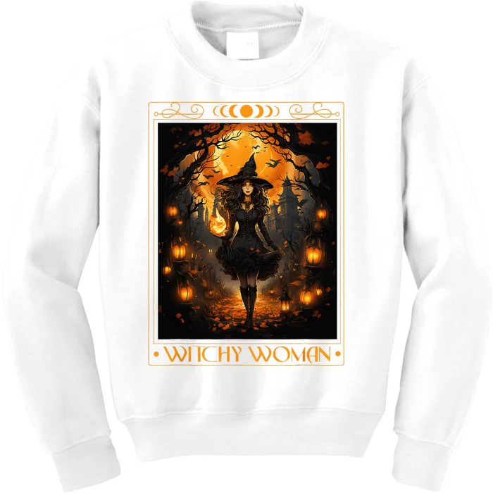 Witchy Woman Halloween Womens Witchcraft Witch Wicca Gothic Kids Sweatshirt