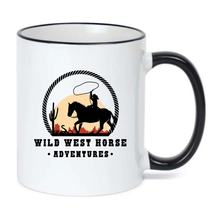 Wild West Horse Adventures Black Color Changing Mug