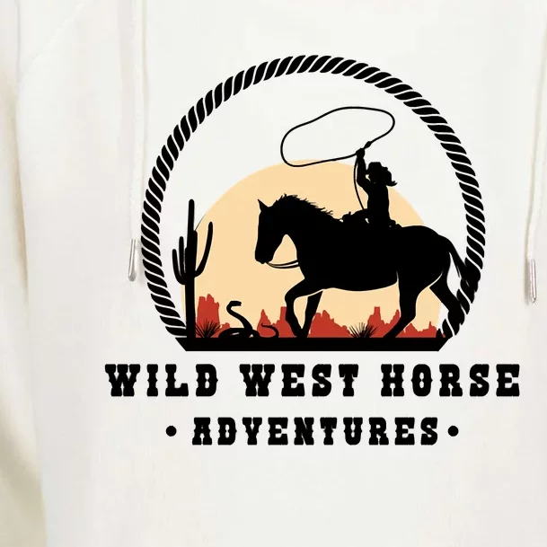 Wild West Horse Adventures Womens Funnel Neck Pullover Hood