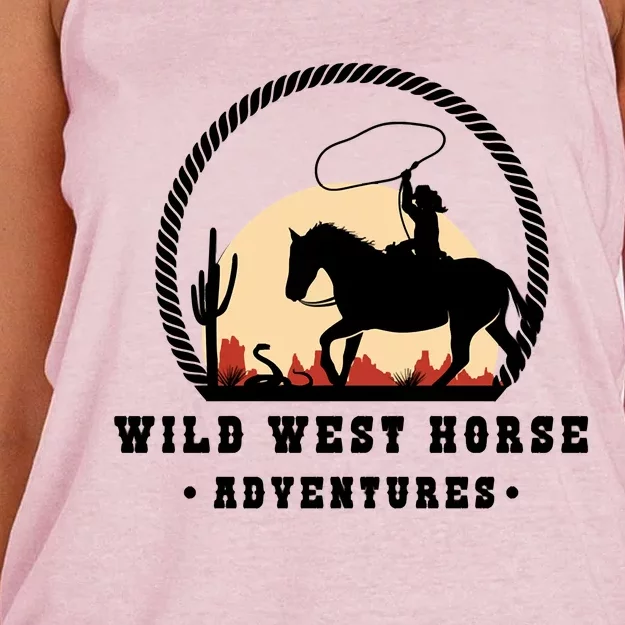 Wild West Horse Adventures Women's Knotted Racerback Tank