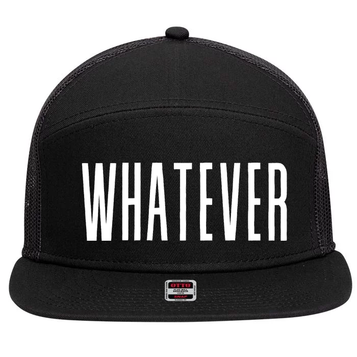 WHATEVER 7 Panel Mesh Trucker Snapback Hat