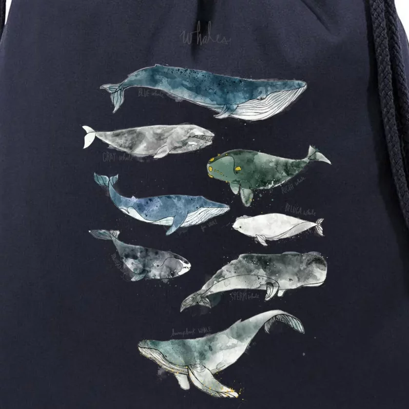 Whales Drawstring Bag