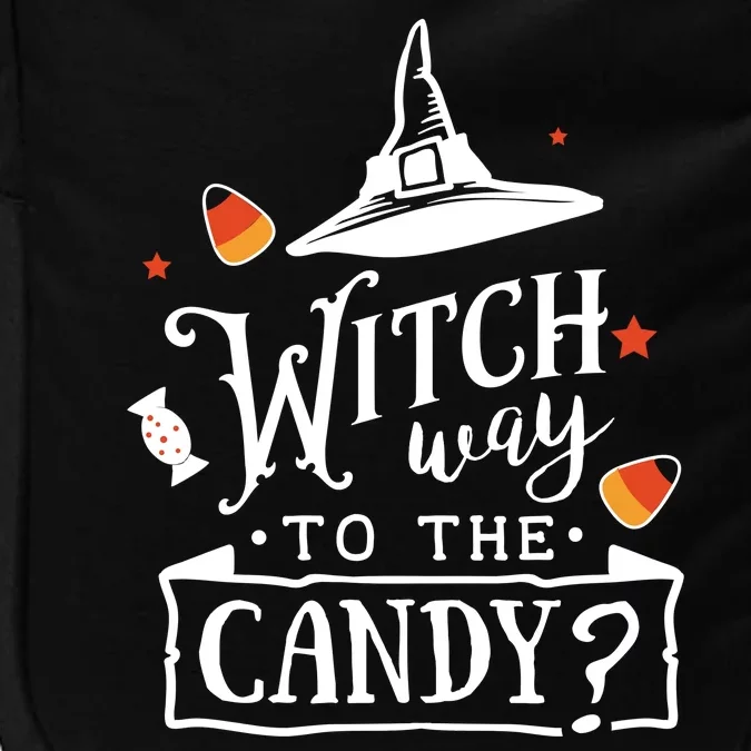 Witch Way Is The Candy Funny Halloween Impact Tech Backpack