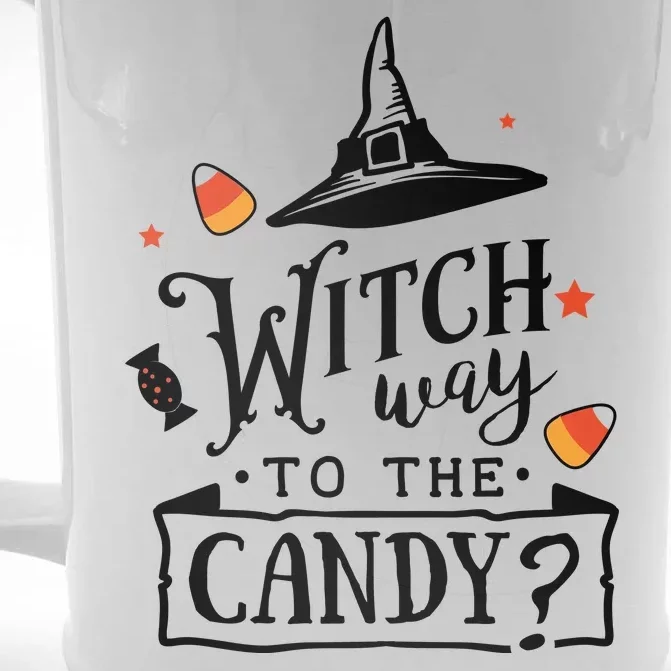 Witch Way Is The Candy Funny Halloween Front & Back Beer Stein